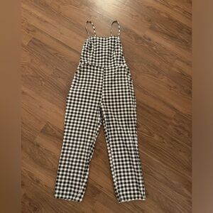 ASOS Gingham Black & White Lace-Up Back Jumpsuit